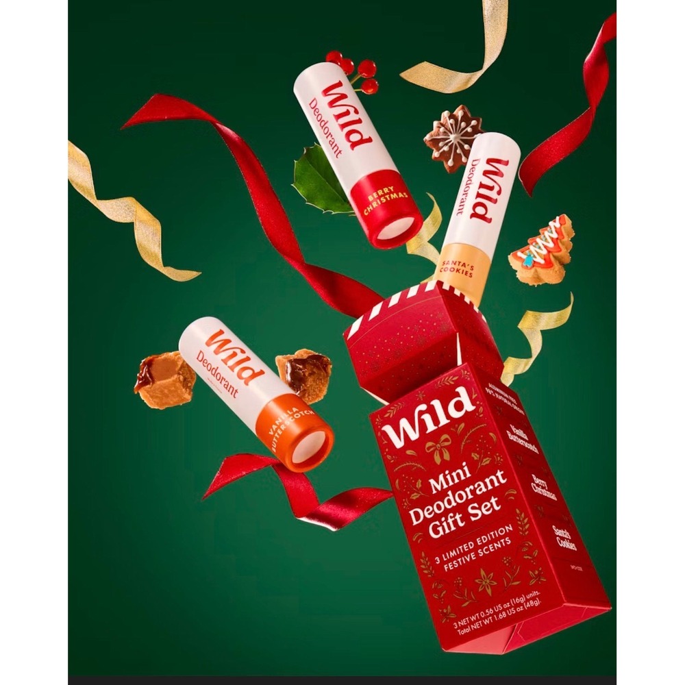 Wild Mini Deodorant Gift Set 3 Limited Edition Festive Christmas Scents NEW